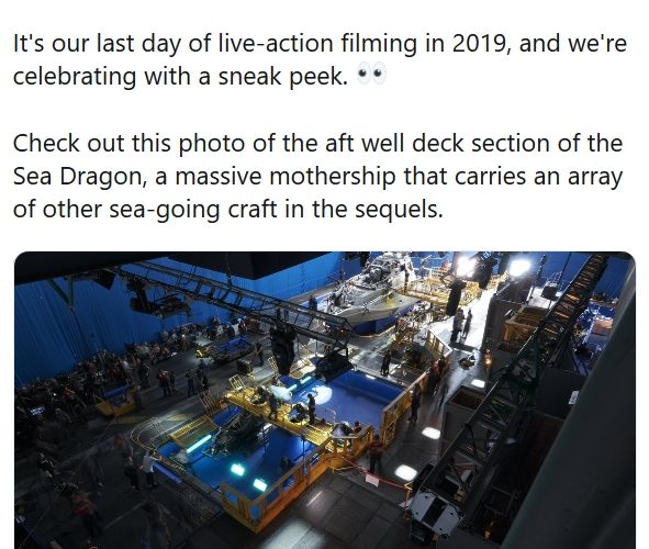 2021年将上映《阿凡达2》“完成拍摄，纳维族！”